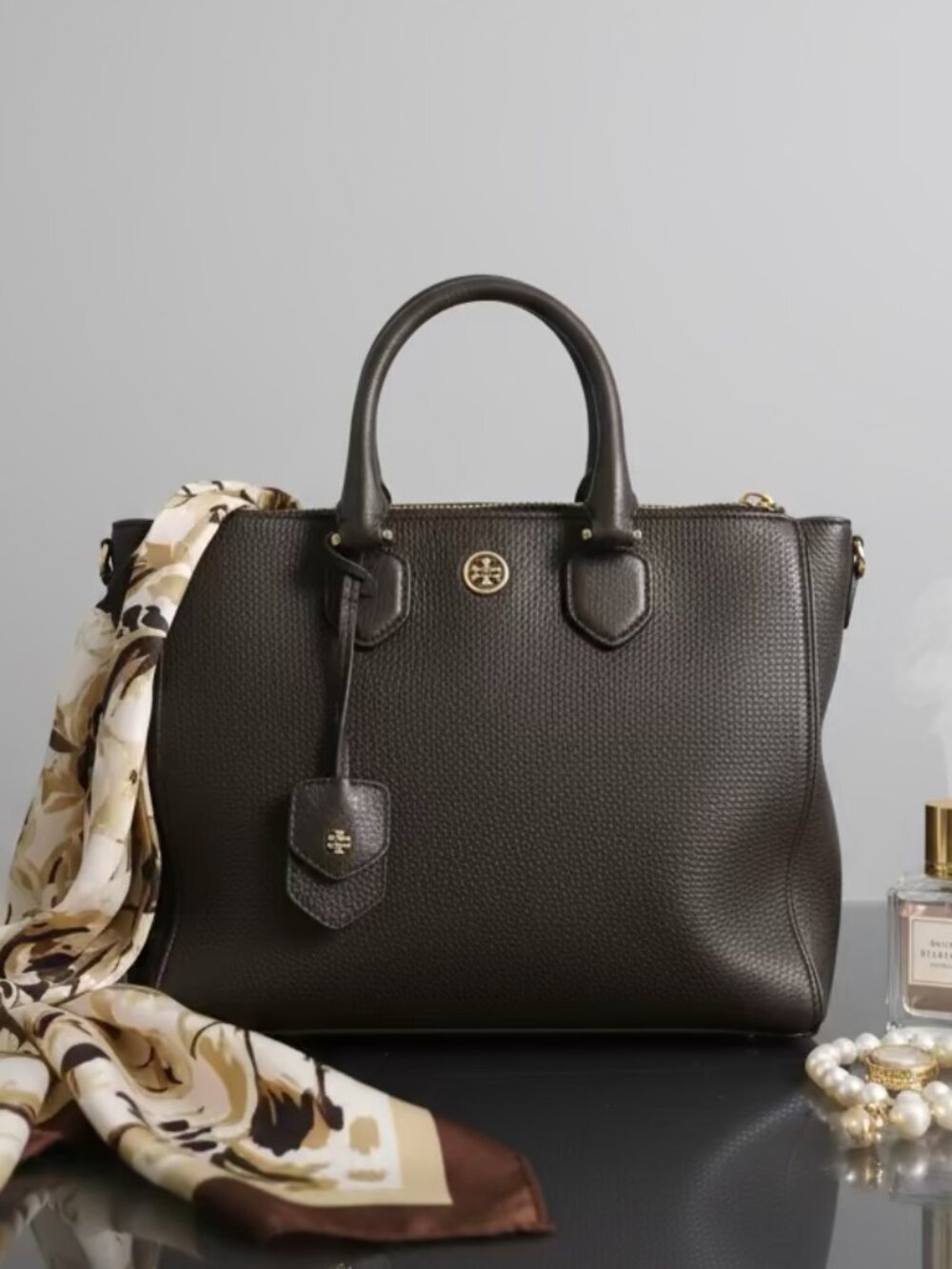 🌟 Vintage Tory Burch Robinson Saffiano Double Zip Tote Large 🌟